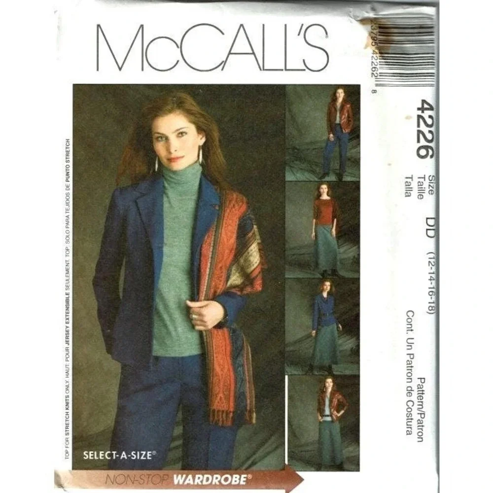 McCalls Sewing Pattern 4226 Jacket Top Pants Skirt Misses Size 12-18